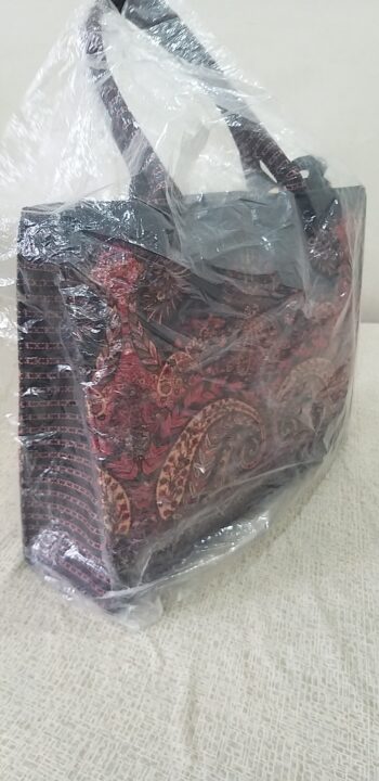 Hand Bag, Black & Red - Image 2