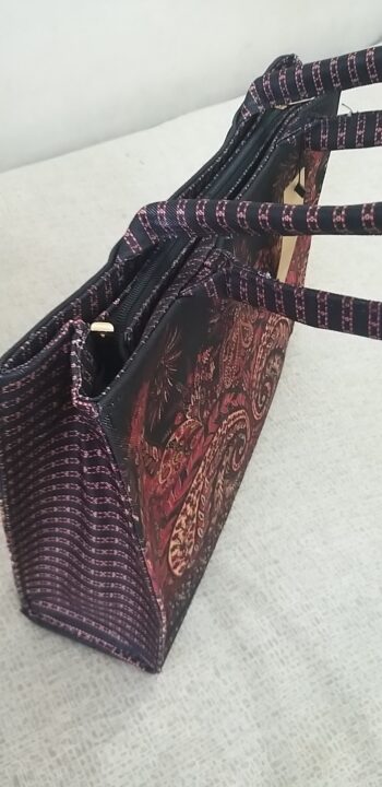 Hand Bag, Black & Red - Image 6